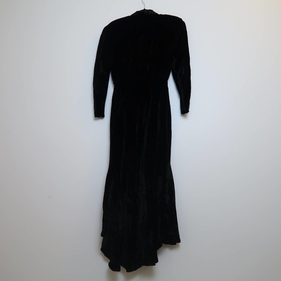 Vintage 90s Nicole Miller black velvet midi dress - Picture 3 of 9